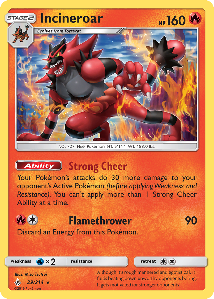 Incineroar 29/214 Unbroken Bonds