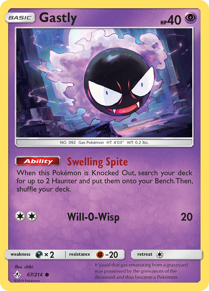 Gastly 67/214 Unbroken Bonds