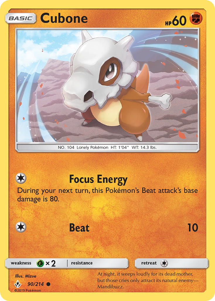Cubone 90/214 Unbroken Bonds