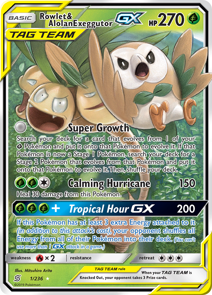 Rowlet & Alolan Exeggutor-GX 1/236 Unified Minds