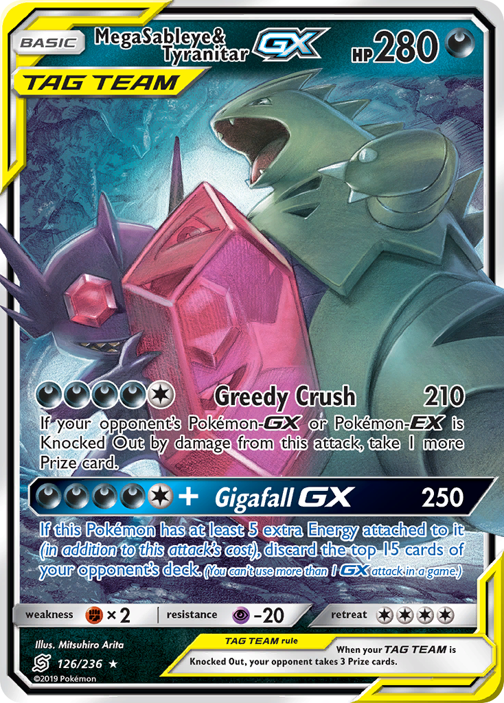 Mega Sableye & Tyranitar-GX 126/236 Unified Minds