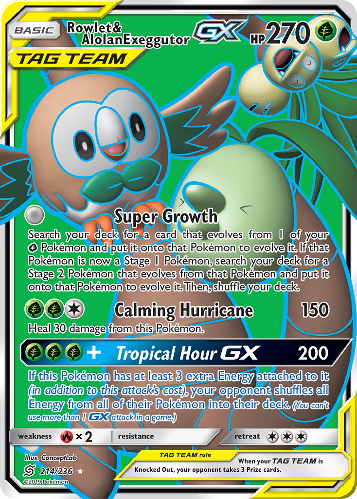 Rowlet & Alolan Exeggutor-GX 214/236 Unified Minds