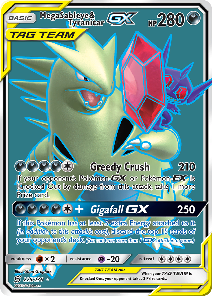 Mega Sableye & Tyranitar-GX 225/236 Unified Minds