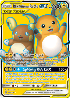 Raichu & Alolan Raichu-GX 220/236 Unified Minds