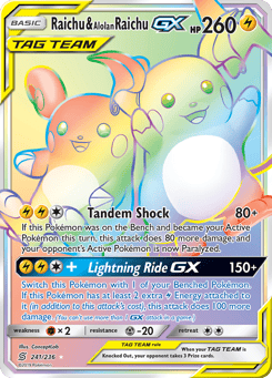 Raichu & Alolan Raichu-GX 241/236 Unified Minds
