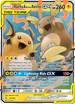 Raichu & Alolan Raichu-GX 54/236 Unified Minds