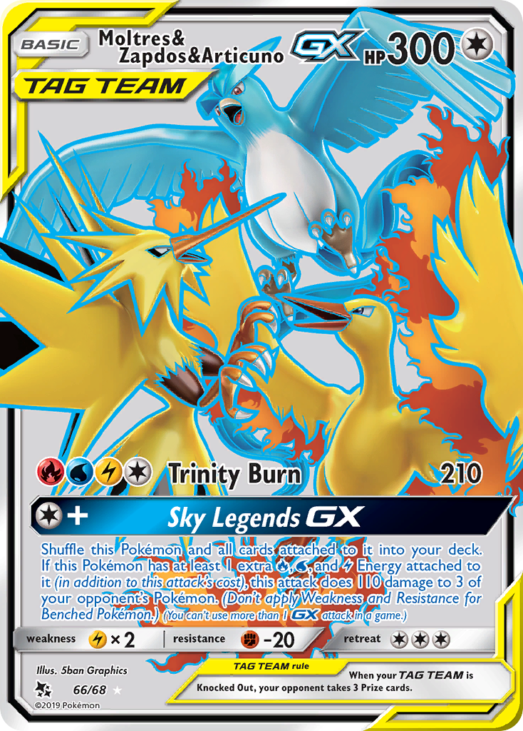 Moltres & Zapdos & Articuno-GX 66/68 Hidden Fates