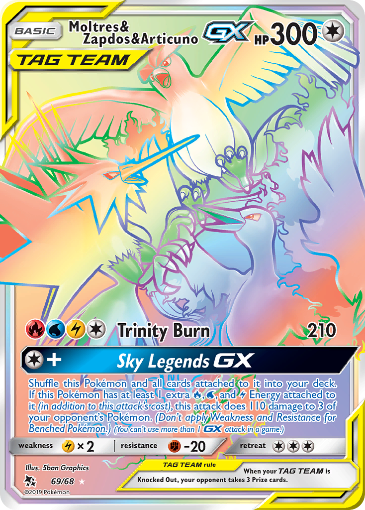 Moltres & Zapdos & Articuno-GX 69/68 Hidden Fates