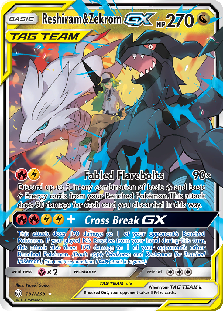 Reshiram & Zekrom-GX 157/236 Cosmic Eclipse