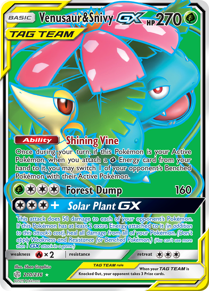 Venusaur & Snivy-GX 210/236 Cosmic Eclipse