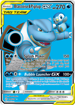 Blastoise & Piplup-GX 214/236 Cosmic Eclipse