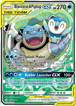 Blastoise & Piplup-GX 215/236 Cosmic Eclipse