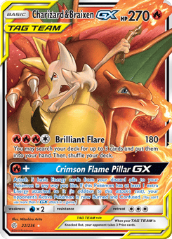 Charizard & Braixen-GX 22/236 Cosmic Eclipse