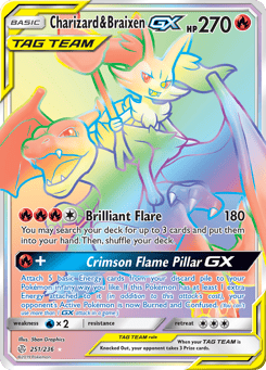 Charizard & Braixen-GX 251/236 Cosmic Eclipse