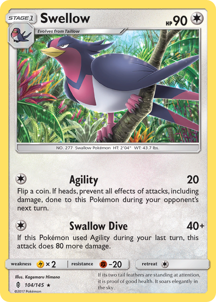 Swellow 104/145 Guardians Rising