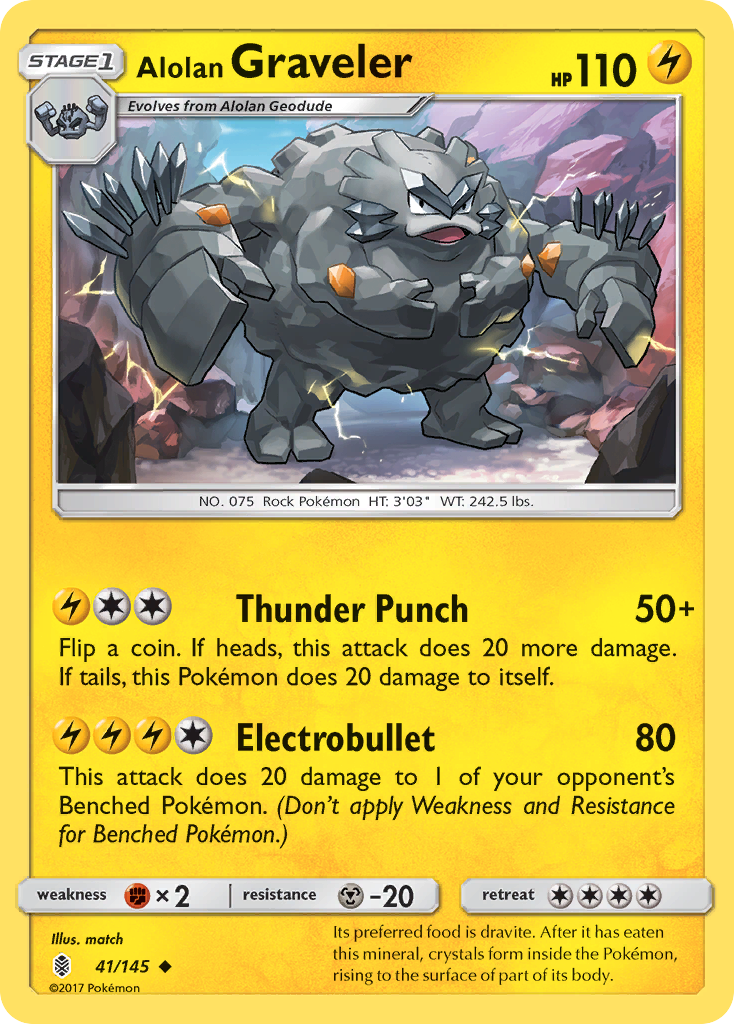 Alolan Graveler 41/145 Guardians Rising
