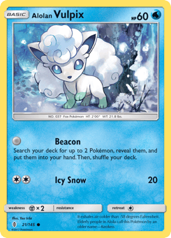Alolan Vulpix 21/145 Guardians Rising