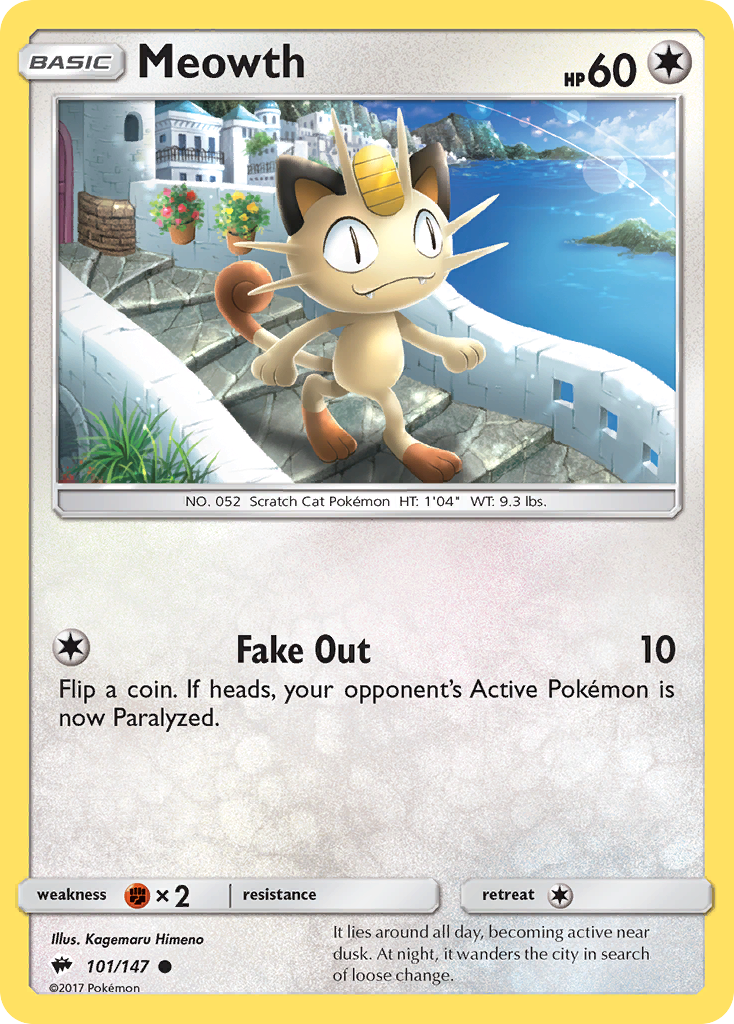 Meowth 101/147 Burning Shadows
