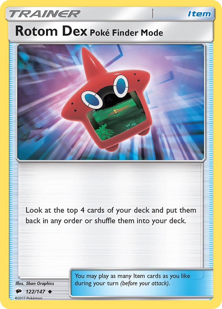 Rotom Dex Poké Finder Mode 122/147 Burning Shadows