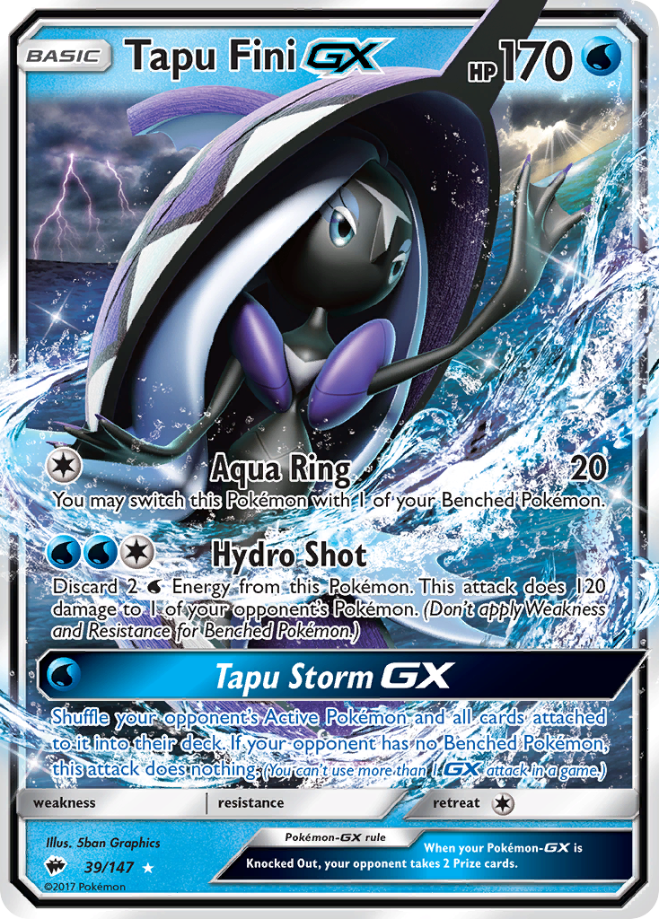 Tapu Fini-GX 39/147 Burning Shadows