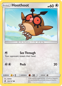 Hoothoot 106/147 Burning Shadows