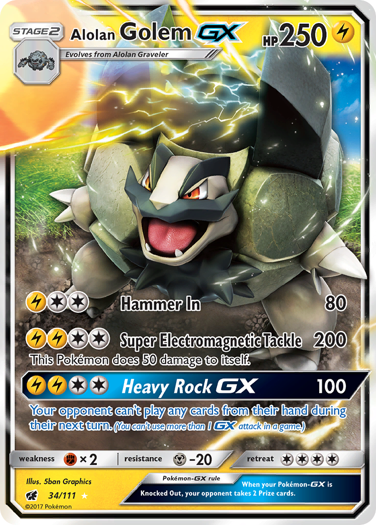 Alolan Golem-GX 34/111 Crimson Invasion