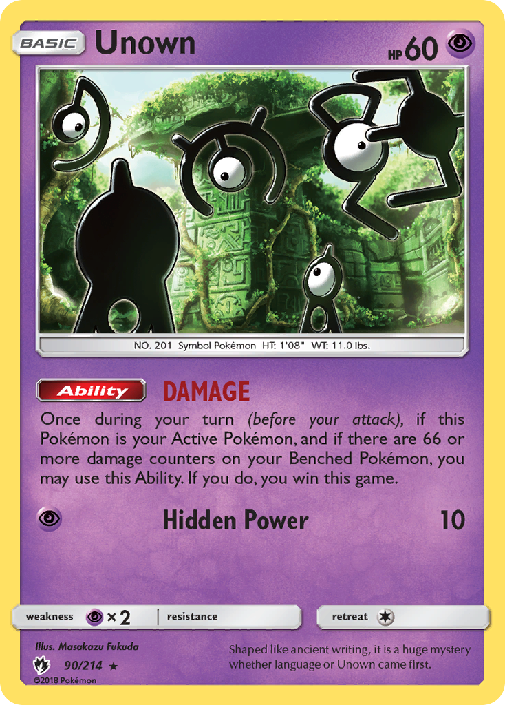 Unown 90/214 Lost Thunder