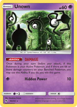 Unown 90/214 Lost Thunder