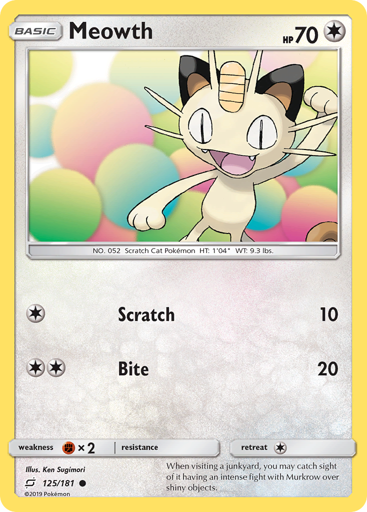 Meowth 125/181 Team Up