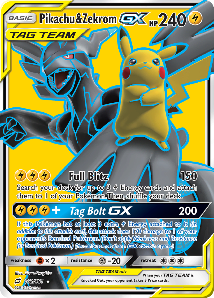 Pikachu & Zekrom-GX 162/181 Team Up