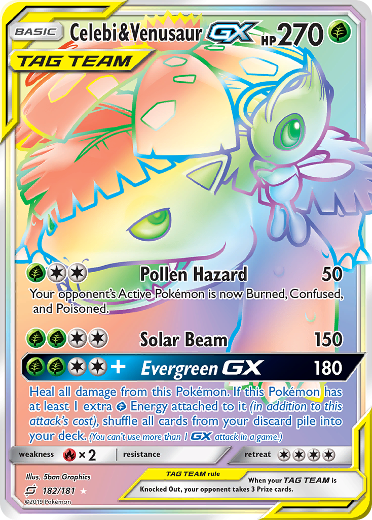 Celebi & Venusaur-GX 182/181 Team Up