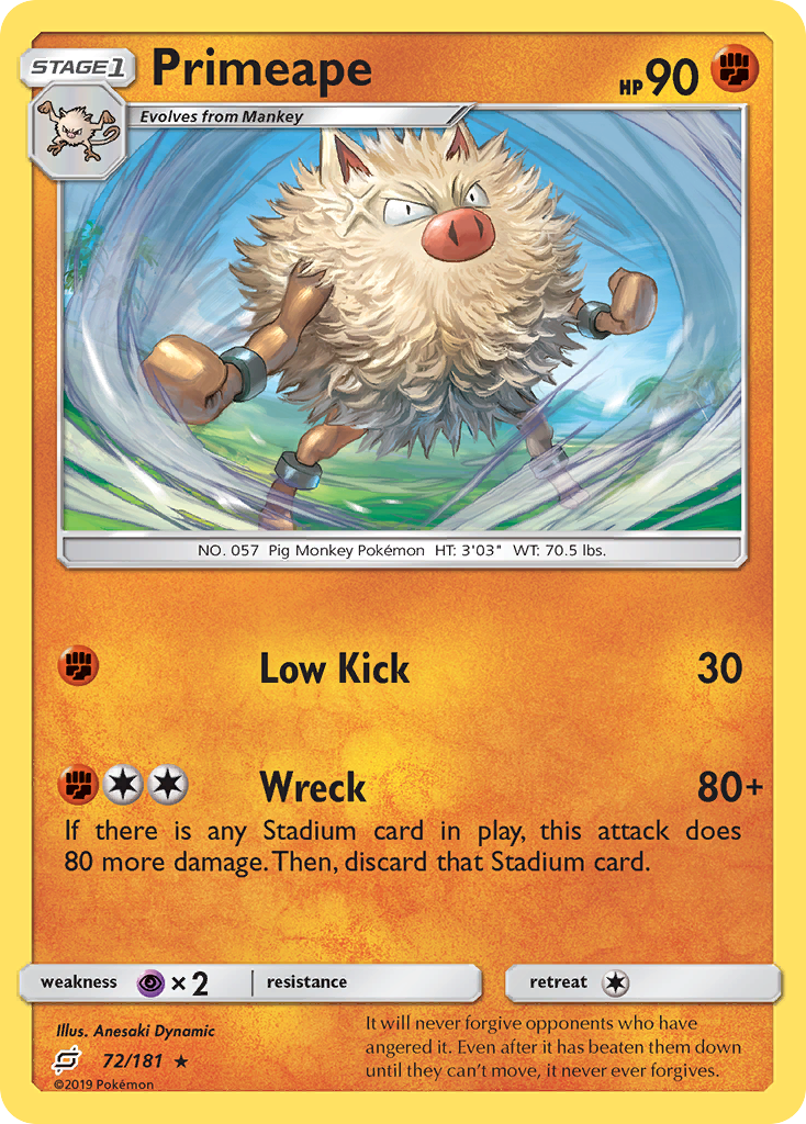 Primeape 72/181 Team Up