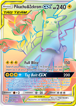 Pikachu & Zekrom-GX 184/181 Team Up