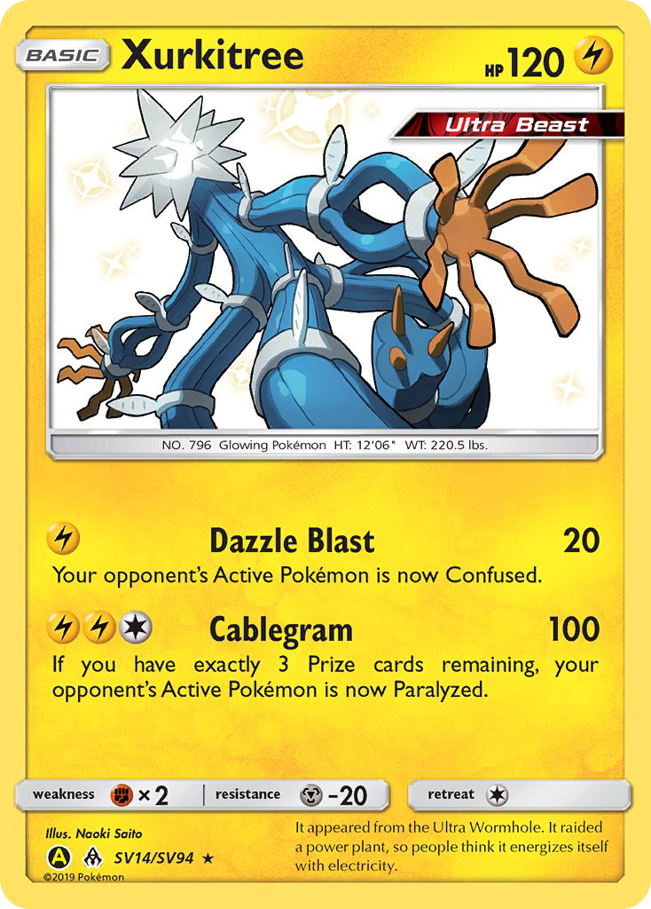 Xurkitree SV14/SV94 Hidden Fates Shiny Vault