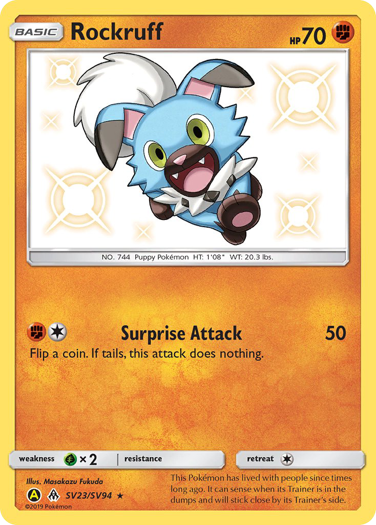 Rockruff SV23/SV94 Hidden Fates Shiny Vault