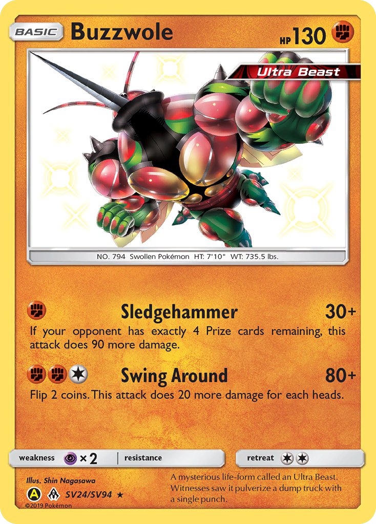 Buzzwole SV24/SV94 Hidden Fates Shiny Vault