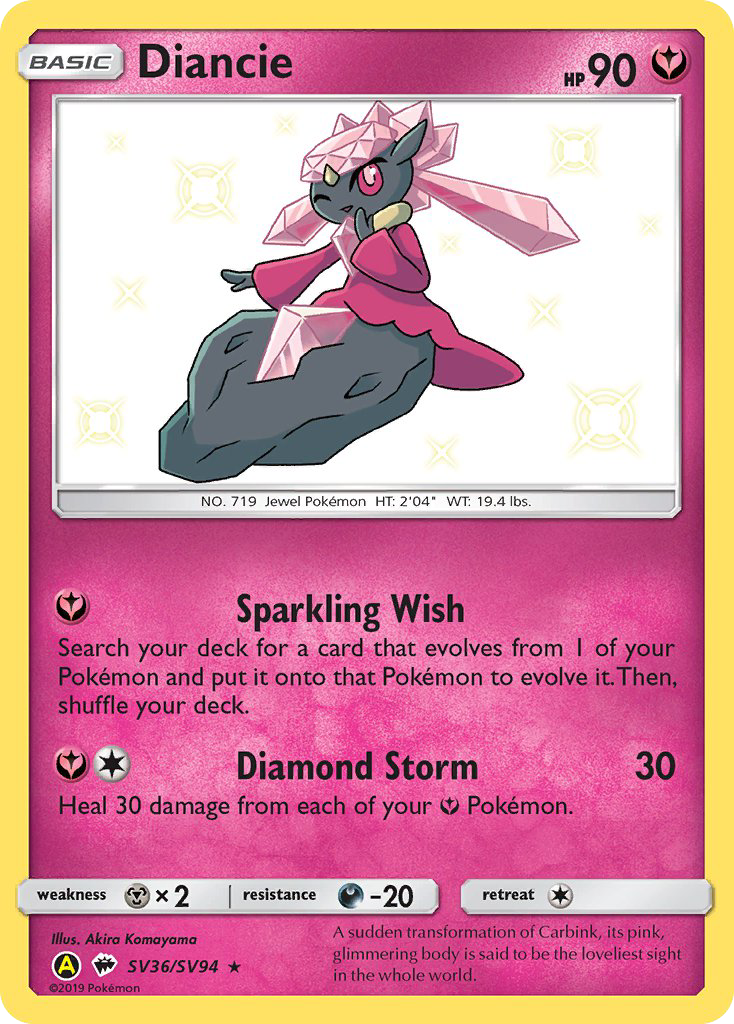 Diancie SV36/SV94 Hidden Fates Shiny Vault