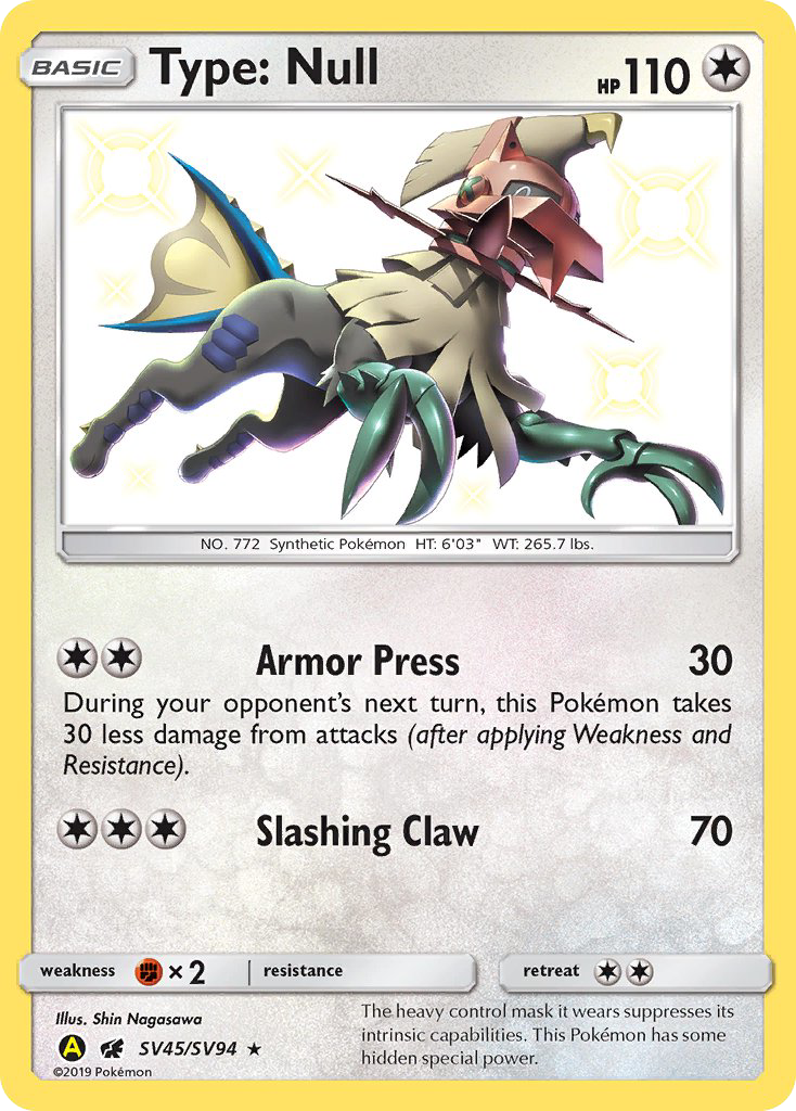 Type: Null SV45/SV94 Hidden Fates Shiny Vault