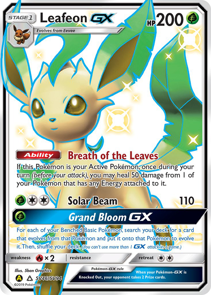 Leafeon-GX SV46/SV94 Hidden Fates Shiny Vault