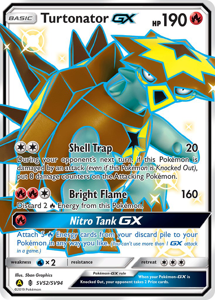 Turtonator-GX SV52/SV94 Hidden Fates Shiny Vault