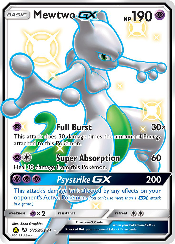 Mewtwo-GX SV59/SV94 Hidden Fates Shiny Vault