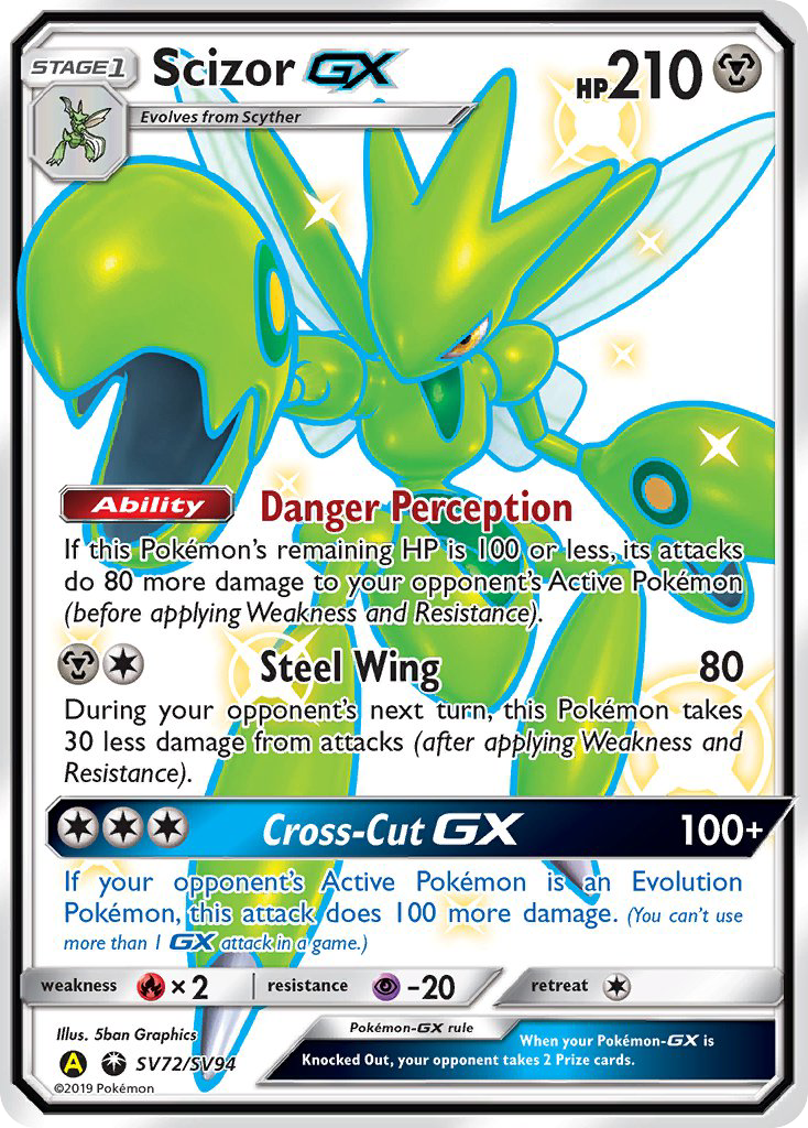 Scizor-GX SV72/SV94 Hidden Fates Shiny Vault