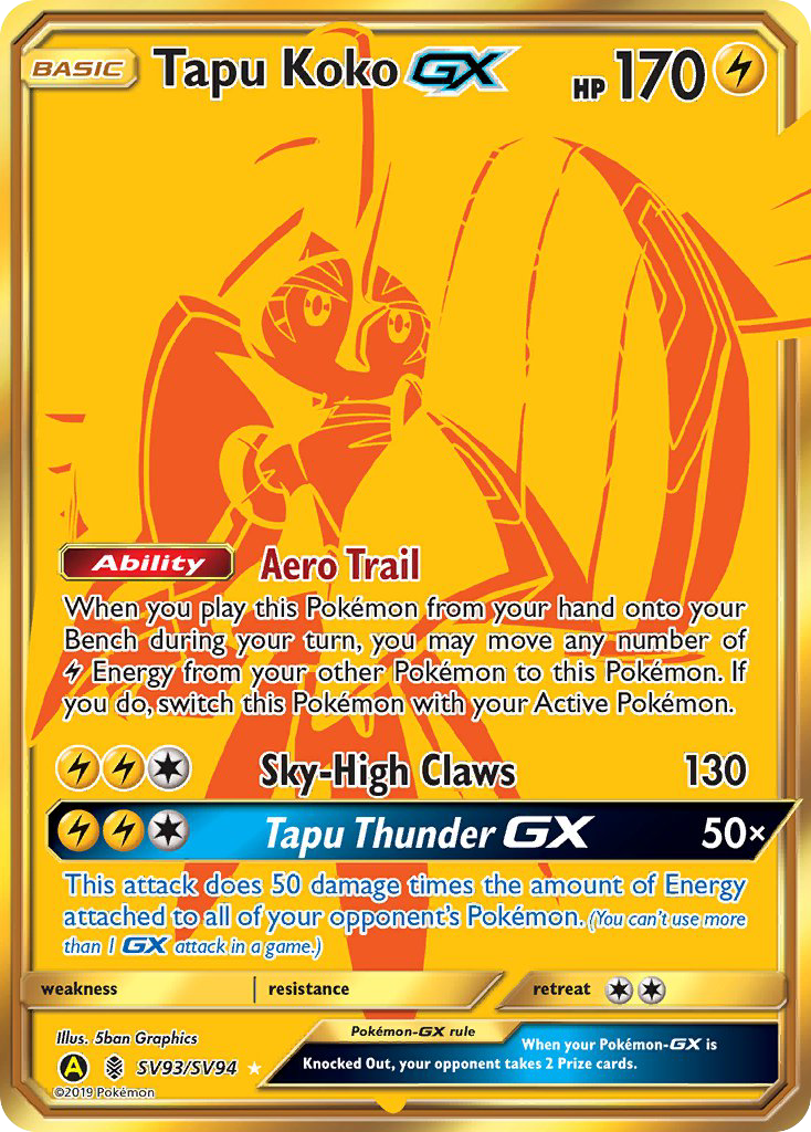 Tapu Koko-GX SV93/SV94 Hidden Fates Shiny Vault