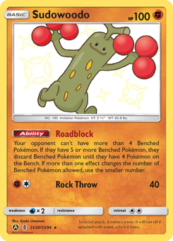 Sudowoodo SV20/SV94 Hidden Fates Shiny Vault