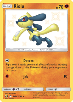 Riolu SV21/SV94 Hidden Fates Shiny Vault