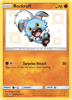 Rockruff SV23/SV94 Hidden Fates Shiny Vault