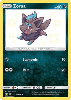 Zorua SV25/SV94 Hidden Fates Shiny Vault