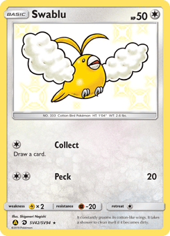 Swablu SV42/SV94 Hidden Fates Shiny Vault