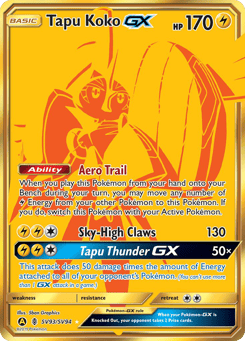 Tapu Koko-GX SV93/SV94 Hidden Fates Shiny Vault