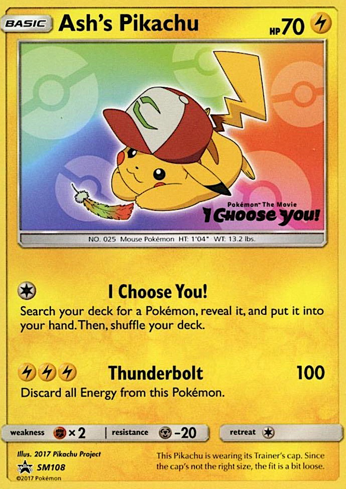 Ash's Pikachu SM108 SM Black Star Promos